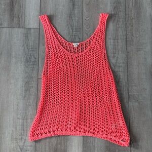 Garage Coral Crochet Cover Up Shirt